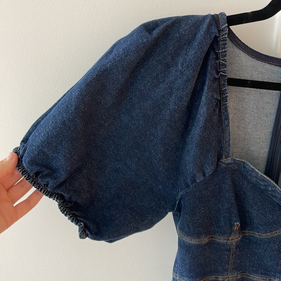 Gestuz Denim Puff Sleeve Dress - Picture 6 of 7